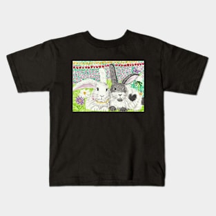 Cute bunny rabbits painting Kids T-Shirt